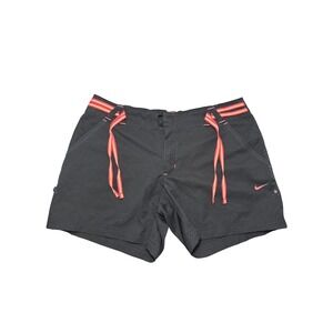 Nike Women's Running Shorts Black with Pink & Orange Drawstring Size S